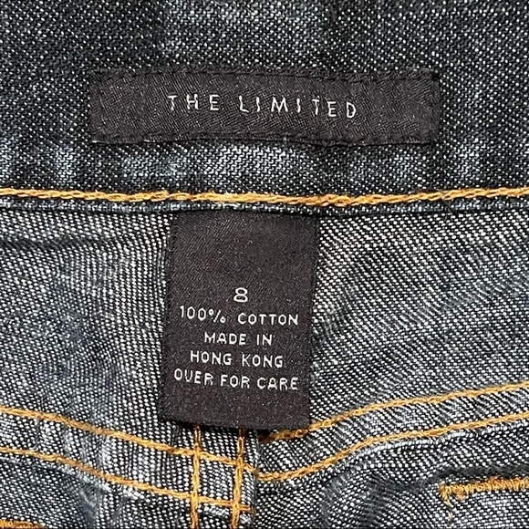 The Limited Dark Wash Denim Jeans w/ Perm Crease Straight Leg Classic Fit - Picture 3 of 14